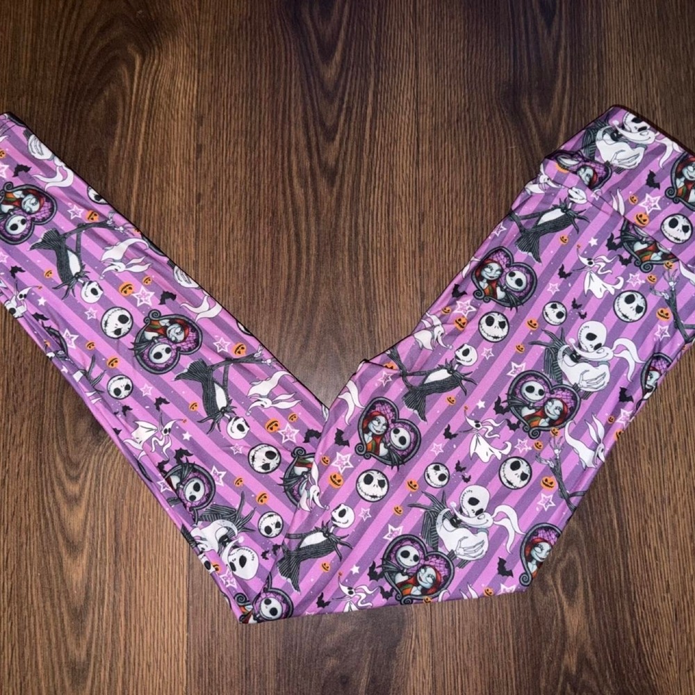 Tickled Pink Nightmare Before Christmas Halloween Leggings